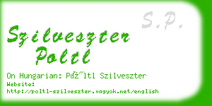 szilveszter poltl business card